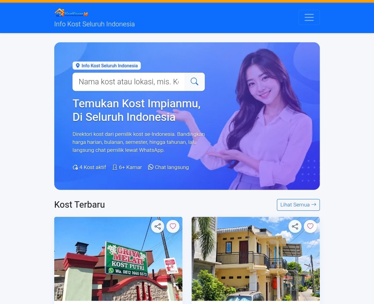 KostKosan.id — Platform Cari Kost Impian di Seluruh Indonesia | Cepat, Lengkap & Langsung Chat WA